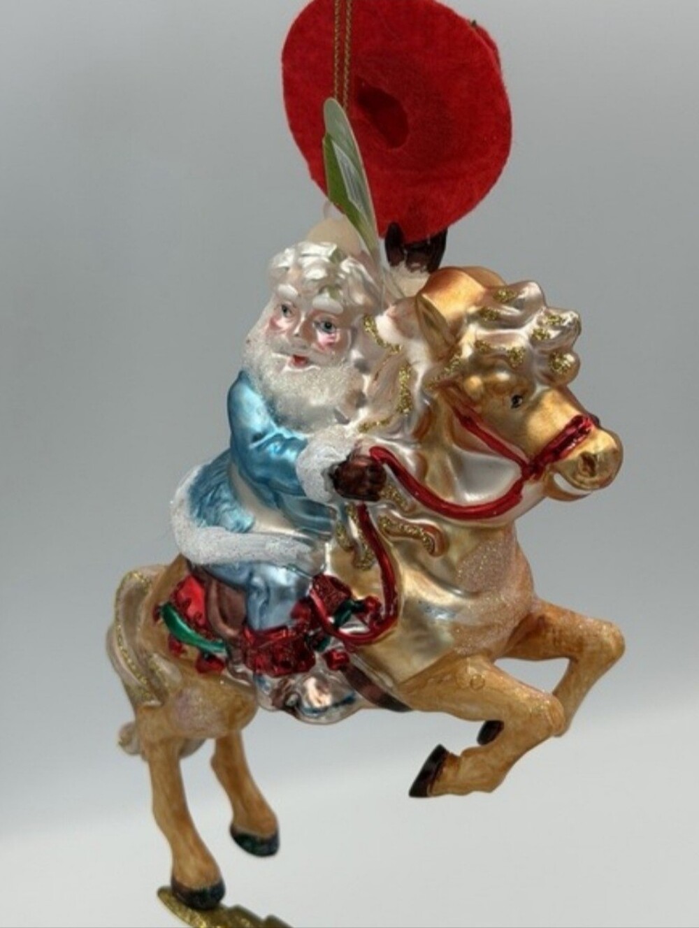 Santa Claus Yeehaw Merry Christmas Festive Cowboy Santa Riding a Horse